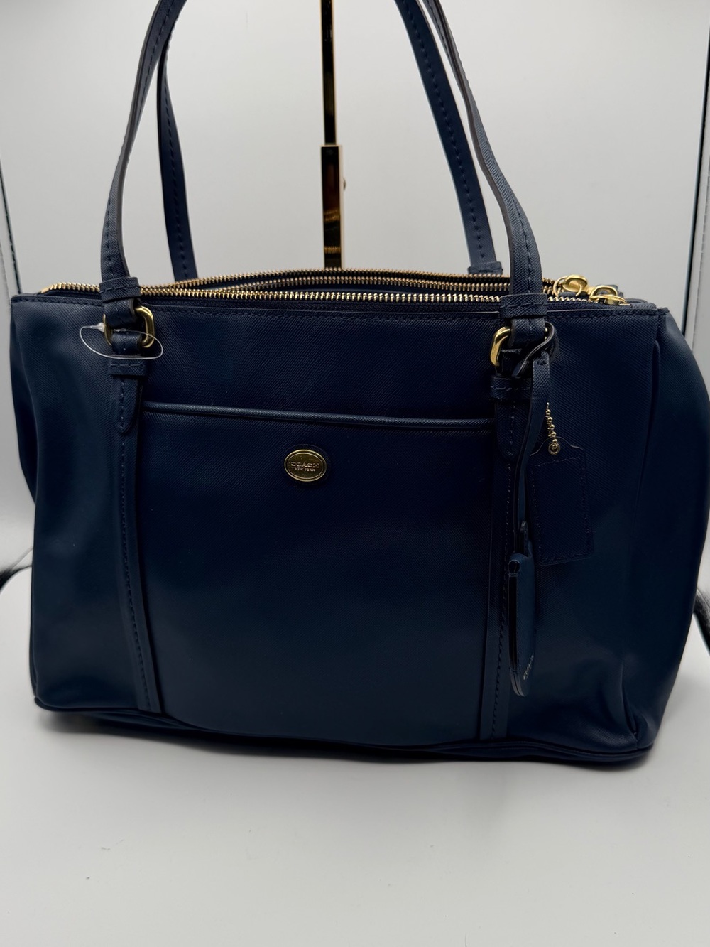 Coach Navy Saffiano Leather Tote Bag VGUC
